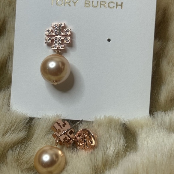 Tory Burch Rose Gold and Pearl Earrings - Picture 4 of 4